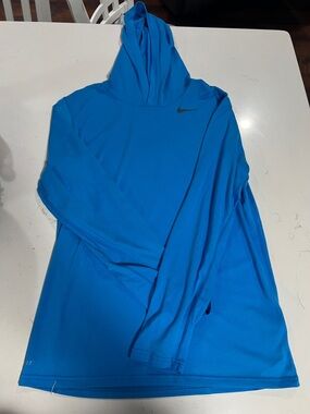Nike Bright Blue Performance Hooded Long Sleeve